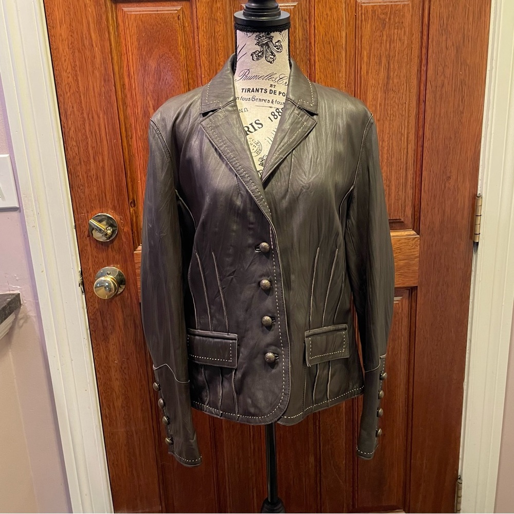 I-N-C International Concepts brown leather jacket - Large